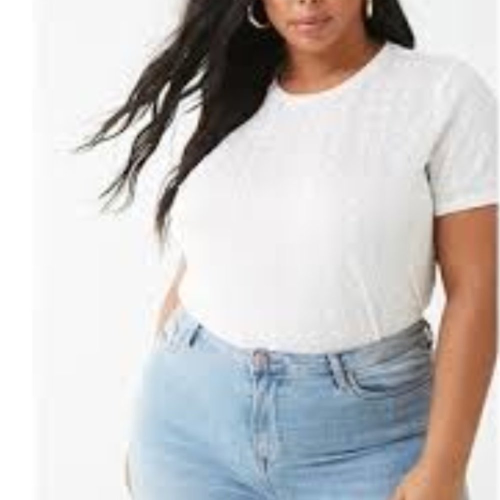 Forever 21 white eyelet top (3X)